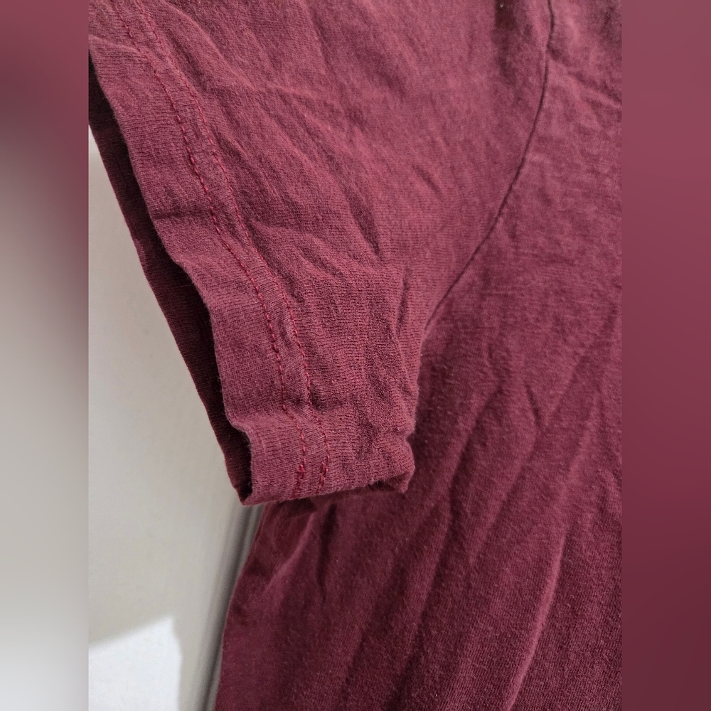 American Eagle Burgundy Henley Shirt - Picture 7 of 9